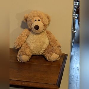 Plush Teddy Bear Soft Tan and Cream.  Floppy Small Stuffed Bear. Aurora